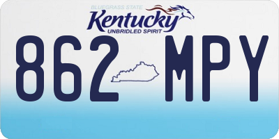 KY license plate 862MPY