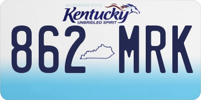 KY license plate 862MRK