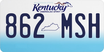 KY license plate 862MSH
