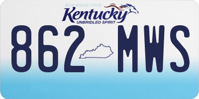 KY license plate 862MWS
