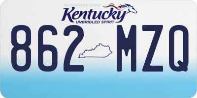 KY license plate 862MZQ
