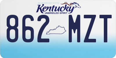 KY license plate 862MZT