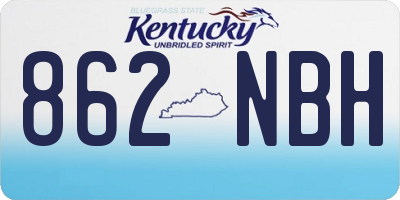 KY license plate 862NBH