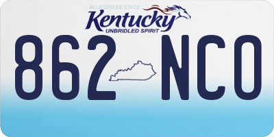 KY license plate 862NCO