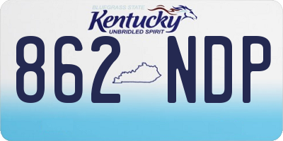 KY license plate 862NDP