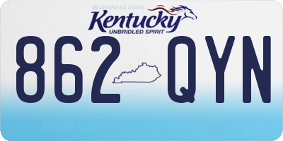 KY license plate 862QYN