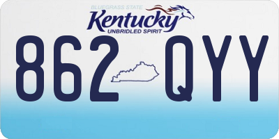 KY license plate 862QYY
