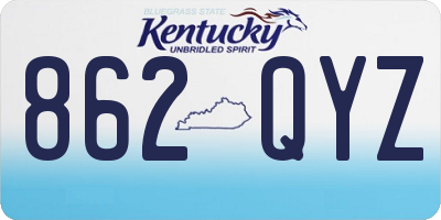 KY license plate 862QYZ