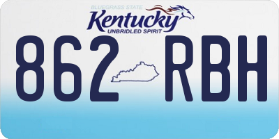 KY license plate 862RBH