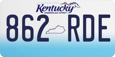 KY license plate 862RDE