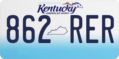 KY license plate 862RER