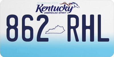 KY license plate 862RHL