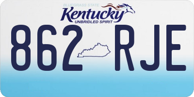 KY license plate 862RJE