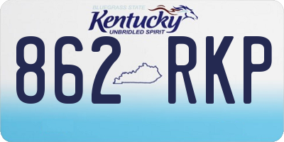 KY license plate 862RKP