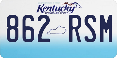 KY license plate 862RSM