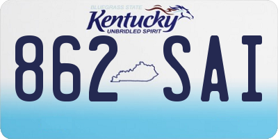 KY license plate 862SAI
