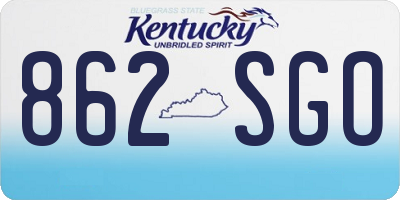 KY license plate 862SGO