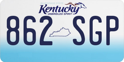 KY license plate 862SGP