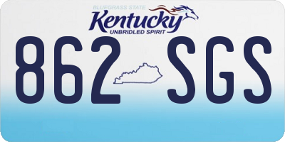 KY license plate 862SGS