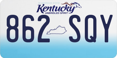 KY license plate 862SQY