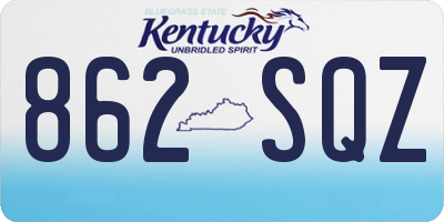 KY license plate 862SQZ