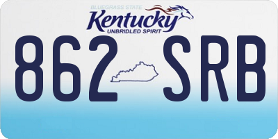 KY license plate 862SRB