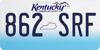 KY license plate 862SRF
