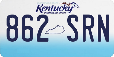 KY license plate 862SRN