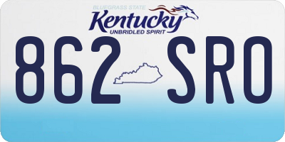 KY license plate 862SRO