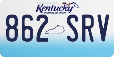 KY license plate 862SRV