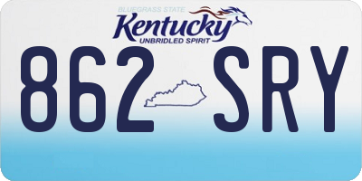 KY license plate 862SRY