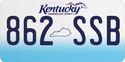KY license plate 862SSB