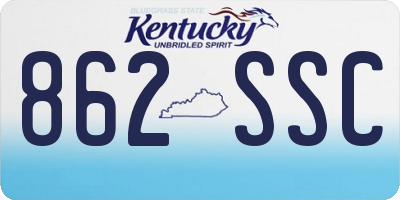 KY license plate 862SSC