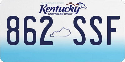 KY license plate 862SSF