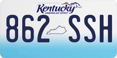 KY license plate 862SSH