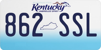 KY license plate 862SSL