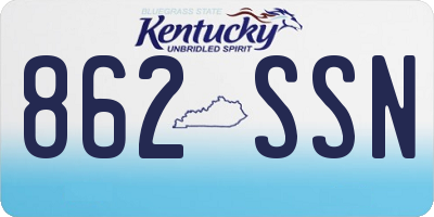 KY license plate 862SSN