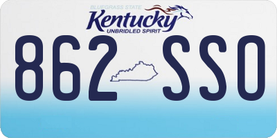 KY license plate 862SSO