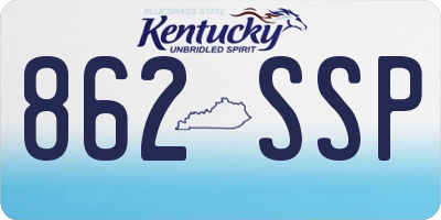 KY license plate 862SSP