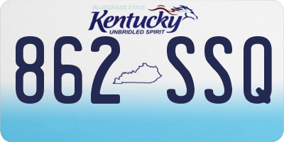KY license plate 862SSQ