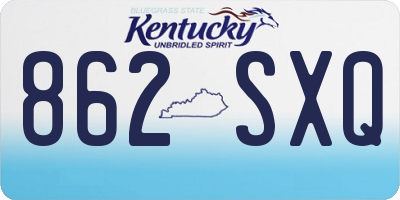 KY license plate 862SXQ
