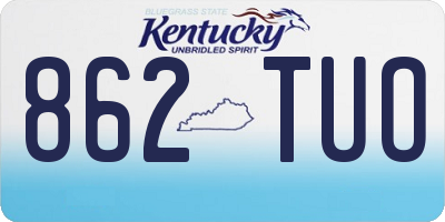 KY license plate 862TUO