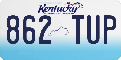 KY license plate 862TUP