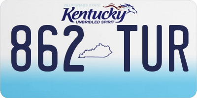 KY license plate 862TUR