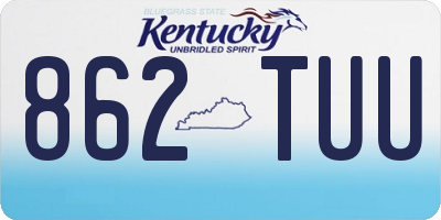 KY license plate 862TUU