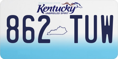 KY license plate 862TUW