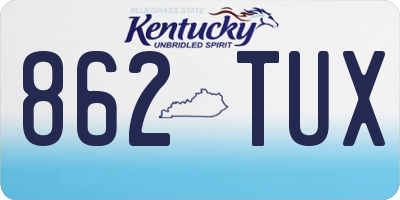 KY license plate 862TUX