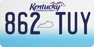 KY license plate 862TUY