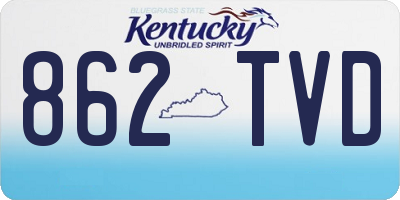 KY license plate 862TVD