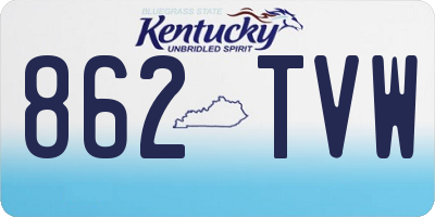 KY license plate 862TVW